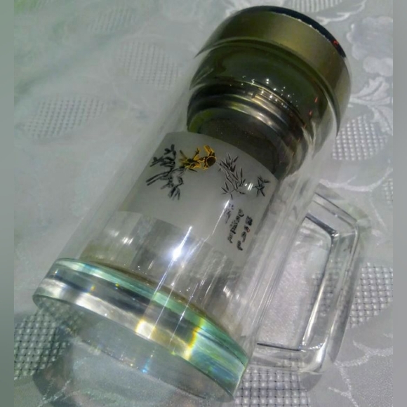 Art glass unique portable drinking ware, thermos and strainer. - Picture 8 of 14